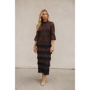 Topshop Lace Tiered Maxi Dress Romantic Tea Party Wedding Guest - 6